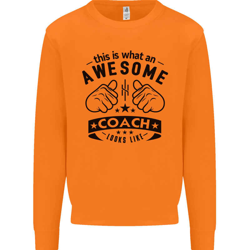 An Awesome Coach Looks Like Rugby Football Mens Sweatshirt Jumper Orange