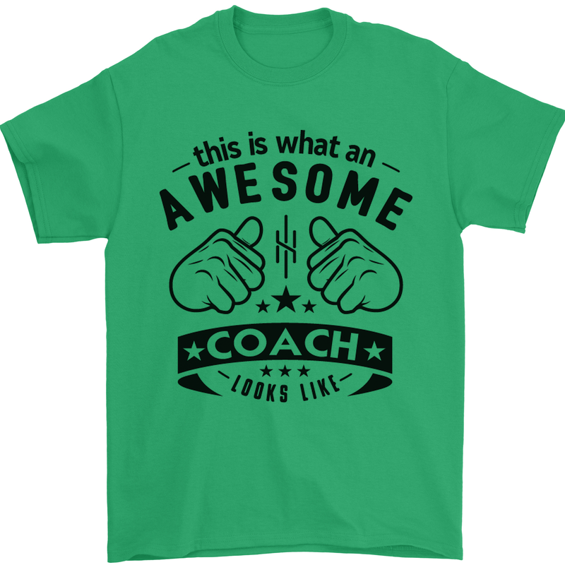 An Awesome Coach Looks Like Rugby Football Mens T-Shirt Cotton Gildan Irish Green