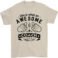 An Awesome Coach Looks Like Rugby Football Mens T-Shirt Cotton Gildan Sand