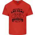 An Awesome Coach Looks Like Rugby Football Mens V-Neck Cotton T-Shirt Red