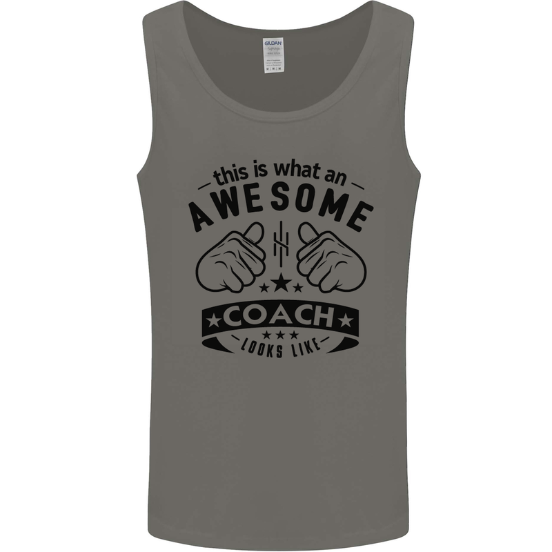 An Awesome Coach Looks Like Rugby Football Mens Vest Tank Top Charcoal