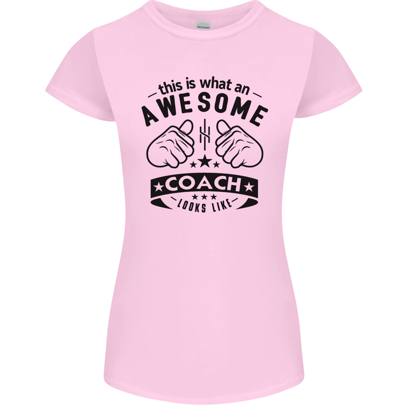 An Awesome Coach Looks Like Rugby Football Womens Petite Cut T-Shirt Light Pink