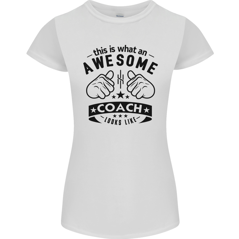 An Awesome Coach Looks Like Rugby Football Womens Petite Cut T-Shirt White