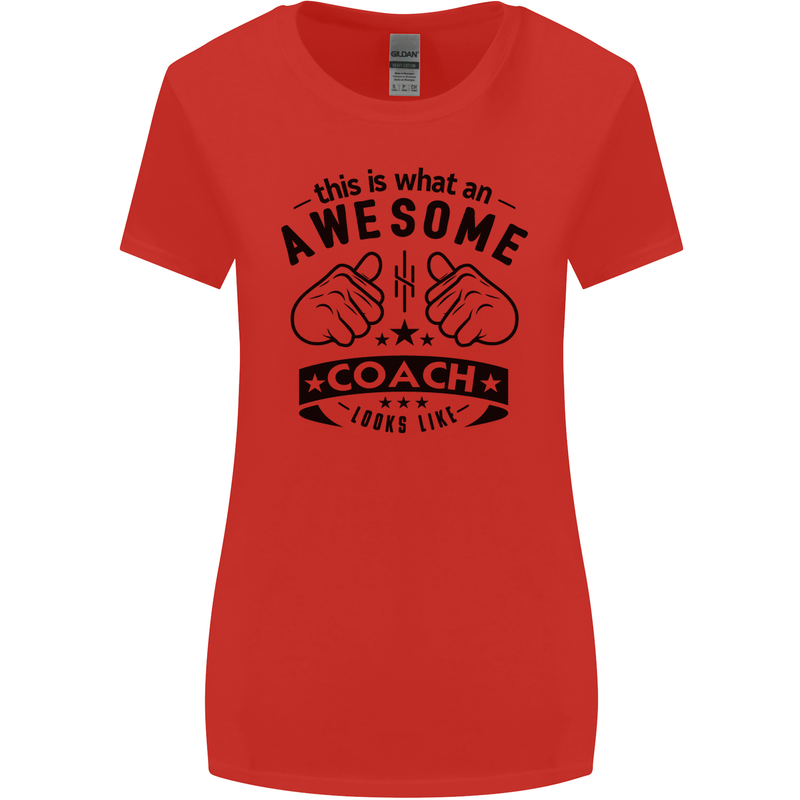 An Awesome Coach Looks Like Rugby Football Womens Wider Cut T-Shirt Red