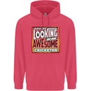 An Awesome Cricketer Childrens Kids Hoodie Heliconia