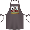 An Awesome Cricketer Cotton Apron 100% Organic Dark Grey