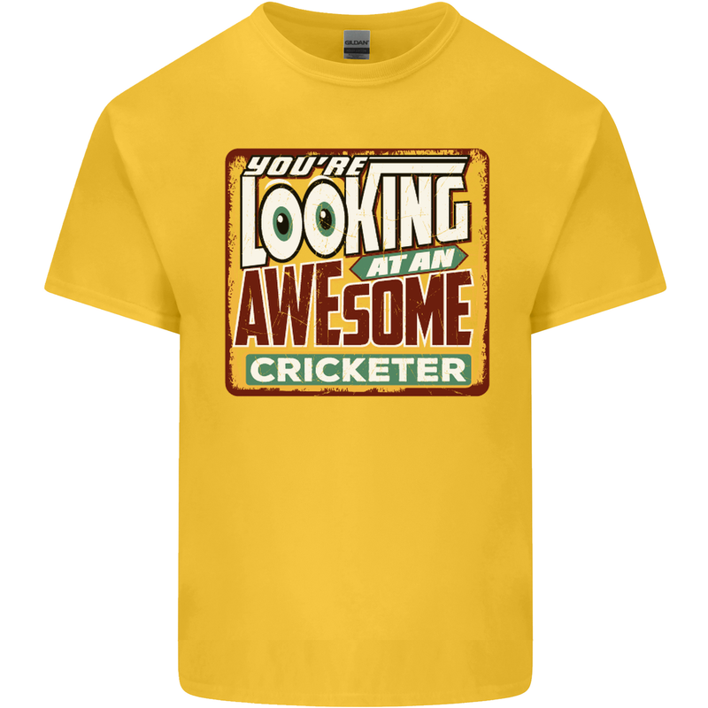 An Awesome Cricketer Kids T-Shirt Childrens Yellow