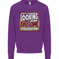 An Awesome Cricketer Mens Sweatshirt Jumper Purple