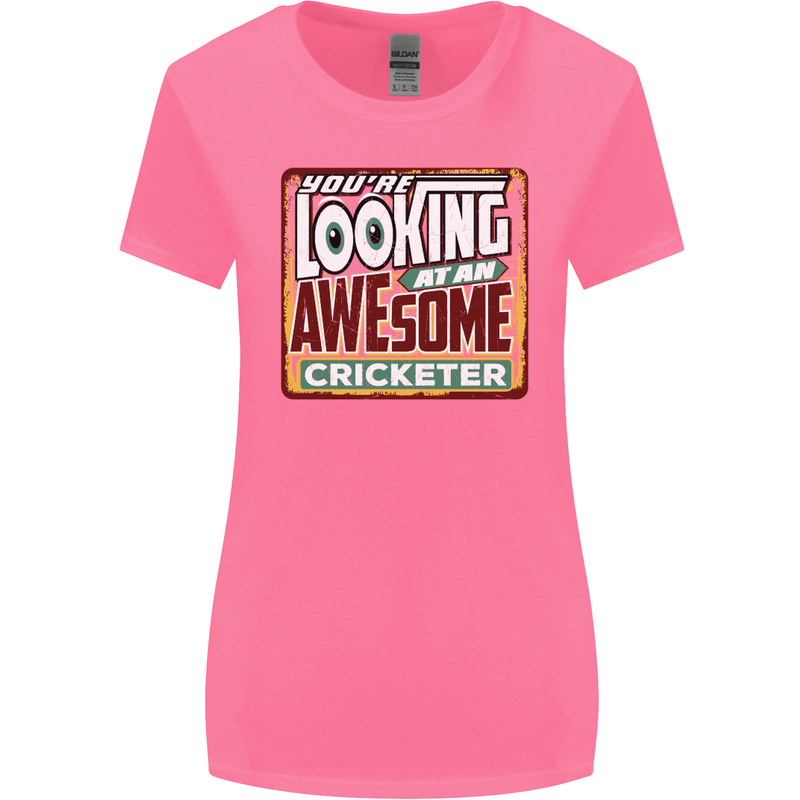 An Awesome Cricketer Womens Wider Cut T-Shirt Azalea