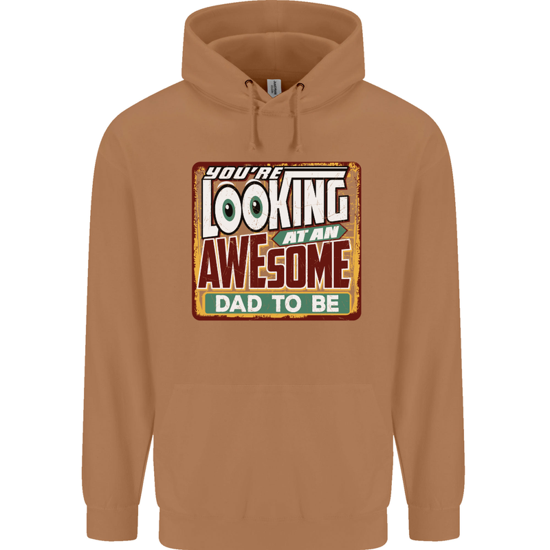 An Awesome Dad to Be New Daddy Baby Mens 80% Cotton Hoodie Caramel Latte