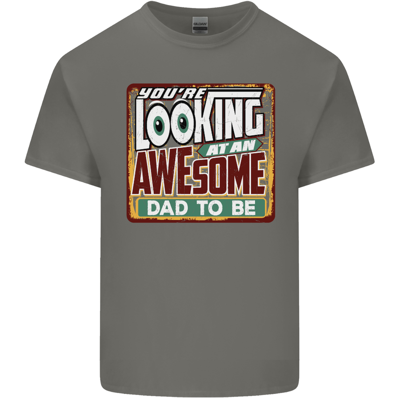 An Awesome Dad to Be New Daddy Baby Mens Cotton T-Shirt Tee Top Charcoal
