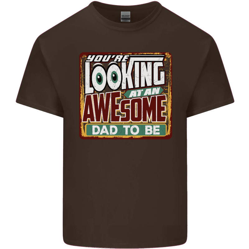 An Awesome Dad to Be New Daddy Baby Mens Cotton T-Shirt Tee Top Dark Chocolate