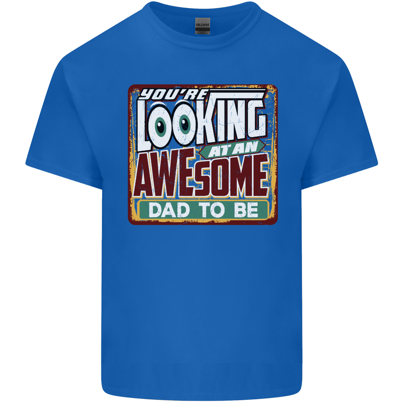 An Awesome Dad to Be New Daddy Baby Mens Cotton T-Shirt Tee Top Royal Blue