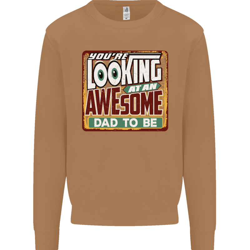 An Awesome Dad to Be New Daddy Baby Mens Sweatshirt Jumper Caramel Latte
