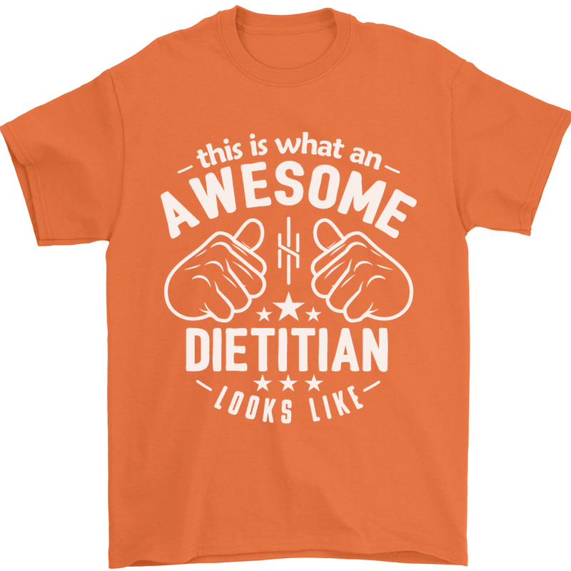 An Awesome Dietician Looks Like Mens T-Shirt Cotton Gildan Orange