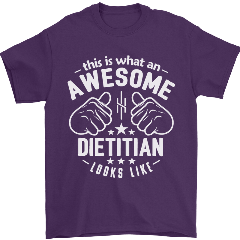 An Awesome Dietician Looks Like Mens T-Shirt Cotton Gildan Purple