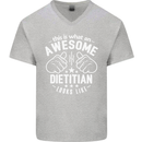 An Awesome Dietician Looks Like Mens V-Neck Cotton T-Shirt Sports Grey