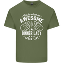 An Awesome Dinner Lady Looks Like Mens Cotton T-Shirt Tee Top Military Green
