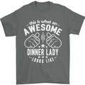An Awesome Dinner Lady Looks Like Mens T-Shirt Cotton Gildan Charcoal