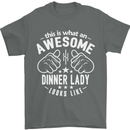 An Awesome Dinner Lady Looks Like Mens T-Shirt Cotton Gildan Charcoal