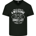An Awesome Dinner Lady Looks Like Mens V-Neck Cotton T-Shirt Black