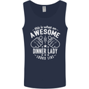 An Awesome Dinner Lady Looks Like Mens Vest Tank Top Navy Blue