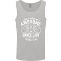 An Awesome Dinner Lady Looks Like Mens Vest Tank Top Sports Grey