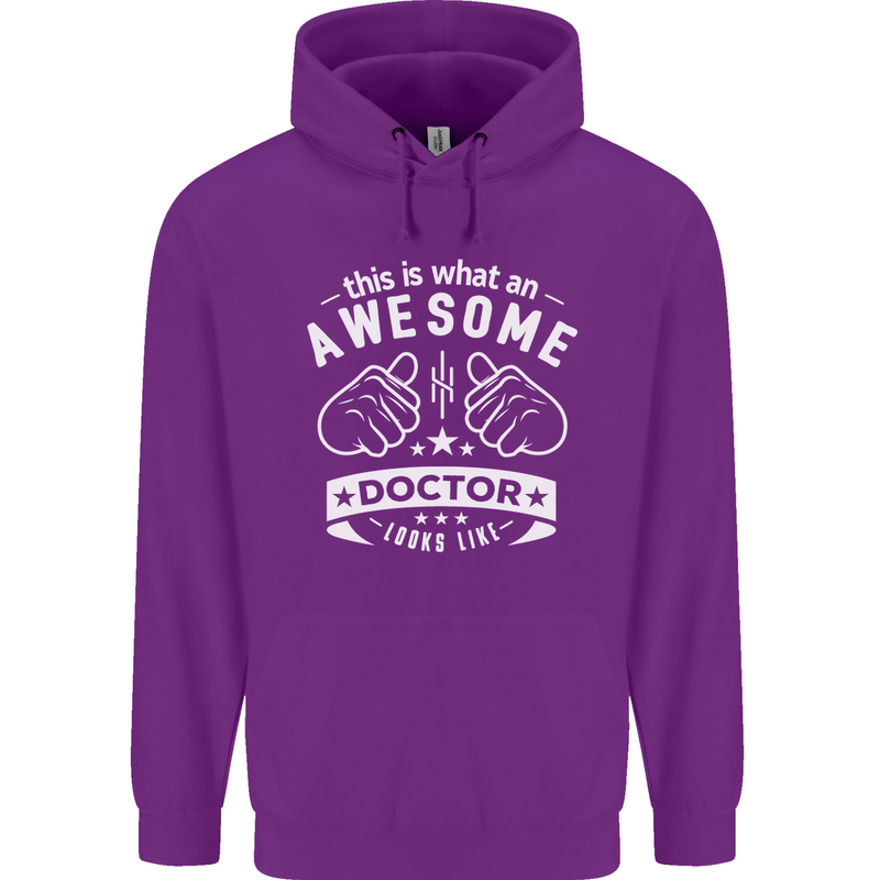 An Awesome Doctor Looks Like GP Funny Childrens Kids Hoodie Purple