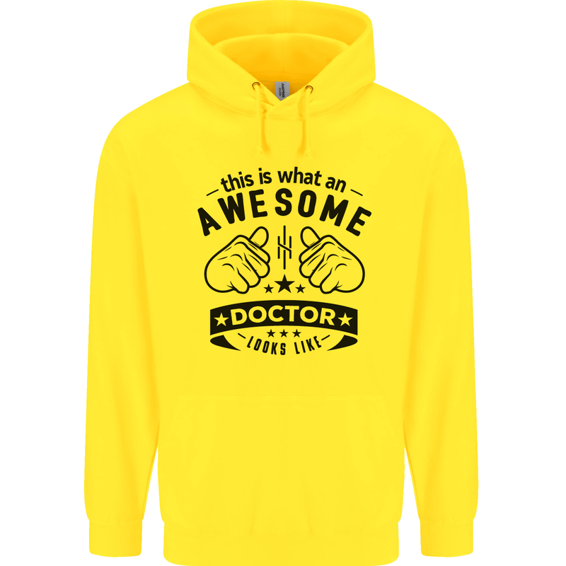 An Awesome Doctor Looks Like GP Funny Childrens Kids Hoodie Yellow
