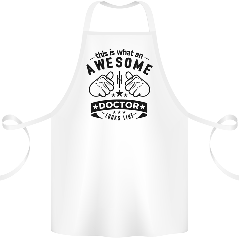 An Awesome Doctor Looks Like GP Funny Cotton Apron 100% Organic White
