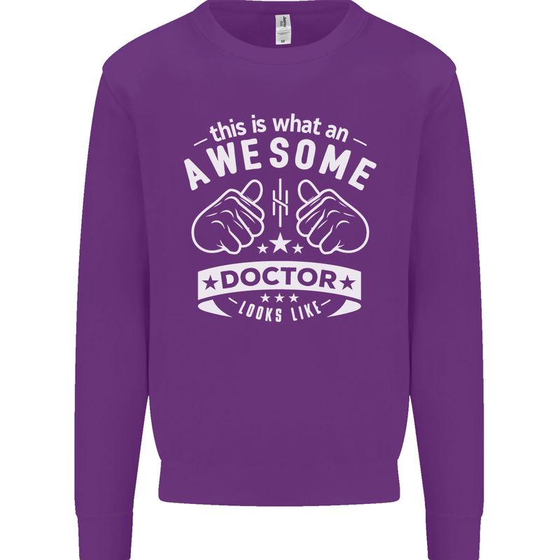 An Awesome Doctor Looks Like GP Funny Kids Sweatshirt Jumper Purple