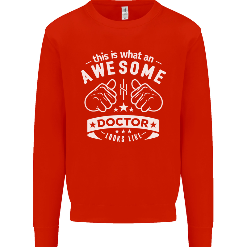 An Awesome Doctor Looks Like GP Funny Mens Sweatshirt Jumper Bright Red