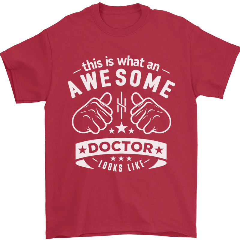 An Awesome Doctor Looks Like GP Funny Mens T-Shirt Cotton Gildan Red