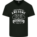 An Awesome Doctor Looks Like GP Funny Mens V-Neck Cotton T-Shirt Black