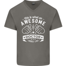 An Awesome Doctor Looks Like GP Funny Mens V-Neck Cotton T-Shirt Charcoal