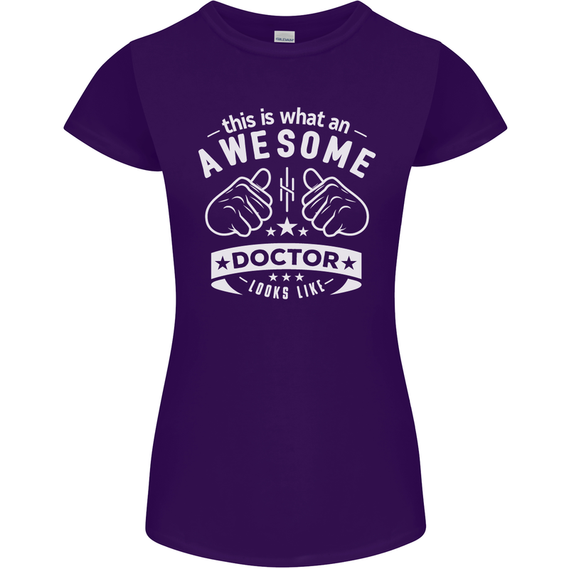 An Awesome Doctor Looks Like GP Funny Womens Petite Cut T-Shirt Purple