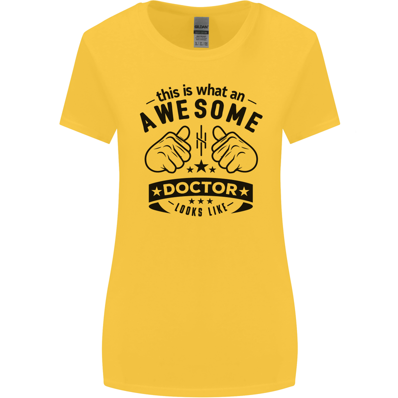 An Awesome Doctor Looks Like GP Funny Womens Wider Cut T-Shirt Yellow