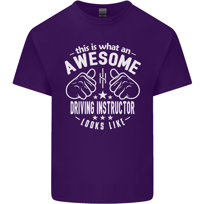 An Awesome Driving Instructor Looks Like Mens Cotton T-Shirt Tee Top Purple