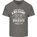 An Awesome Driving Instructor Looks Like Mens V-Neck Cotton T-Shirt Charcoal