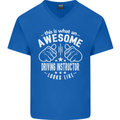 An Awesome Driving Instructor Looks Like Mens V-Neck Cotton T-Shirt Royal Blue