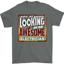 An Awesome Electrician Looks Like Mens T-Shirt Cotton Gildan Charcoal