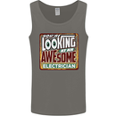 An Awesome Electrician Looks Like Mens Vest Tank Top Charcoal