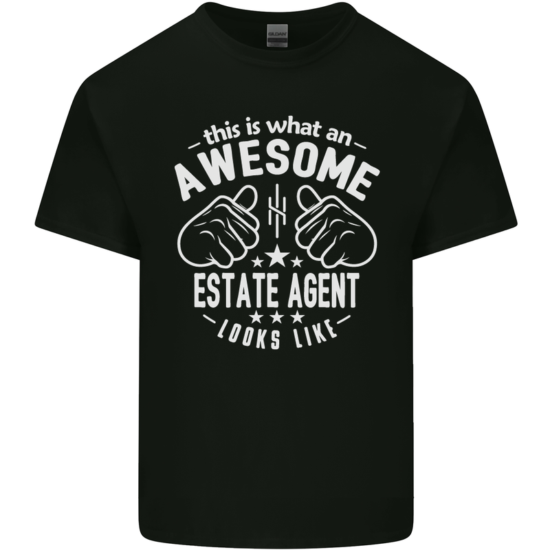 An Awesome Estate Agent Looks Like Mens Cotton T-Shirt Tee Top Black