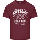 An Awesome Estate Agent Looks Like Mens Cotton T-Shirt Tee Top Maroon