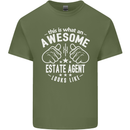 An Awesome Estate Agent Looks Like Mens Cotton T-Shirt Tee Top Military Green