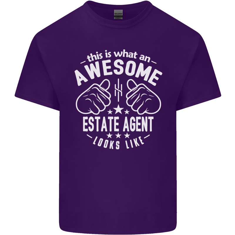 An Awesome Estate Agent Looks Like Mens Cotton T-Shirt Tee Top Purple