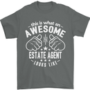 An Awesome Estate Agent Looks Like Mens T-Shirt Cotton Gildan Charcoal