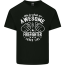 An Awesome Firefighter Looks Like Mens Cotton T-Shirt Tee Top Black