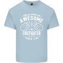 An Awesome Firefighter Looks Like Mens Cotton T-Shirt Tee Top Light Blue