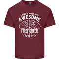 An Awesome Firefighter Looks Like Mens Cotton T-Shirt Tee Top Maroon
